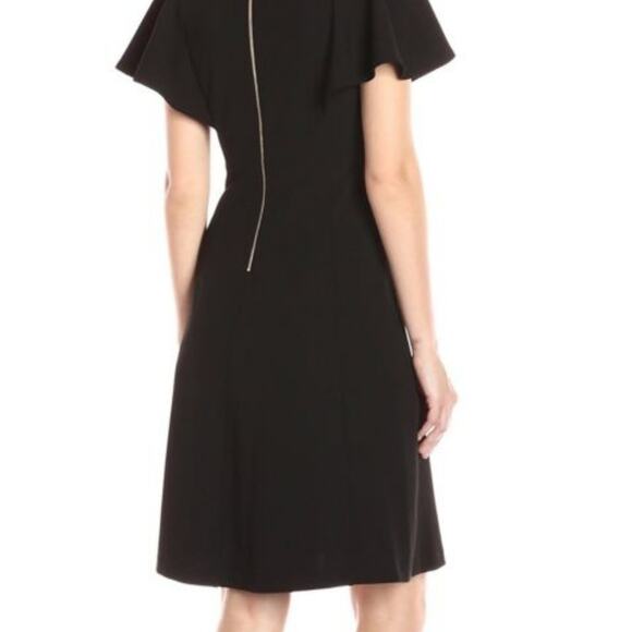 Calvin Klein Black Short Sleeve Fit & Flare Dress - Picture 8 of 8